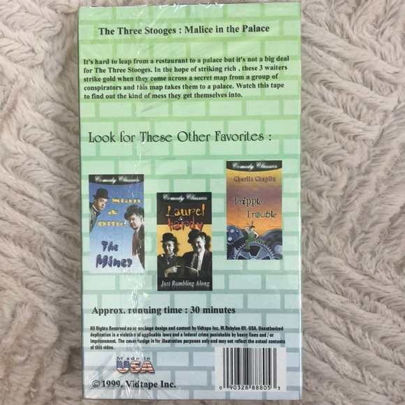 NWT The Three Stooges: Malice in the Palace VHS - Picture 2 of 8